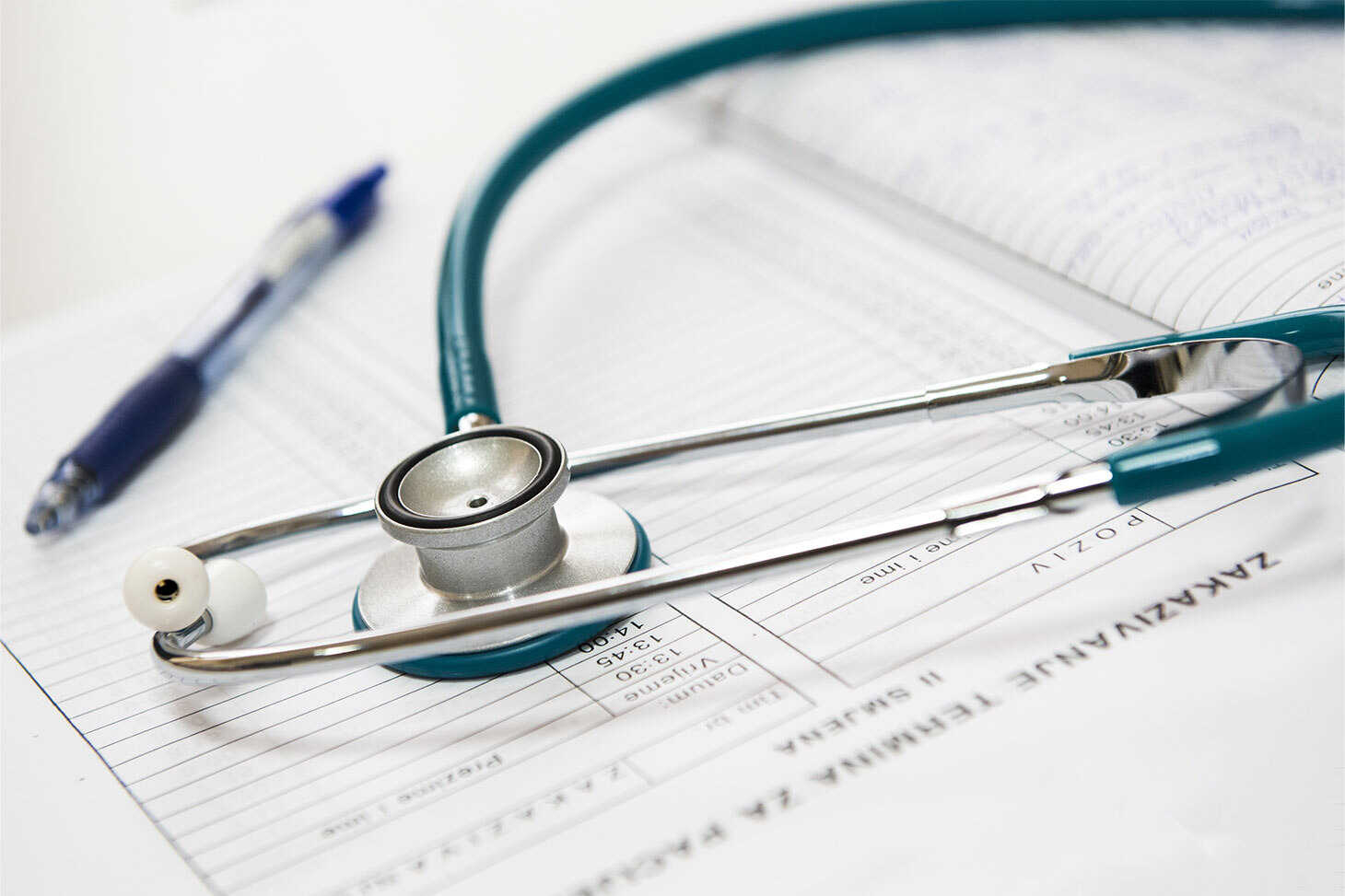 Stethoscope on desk